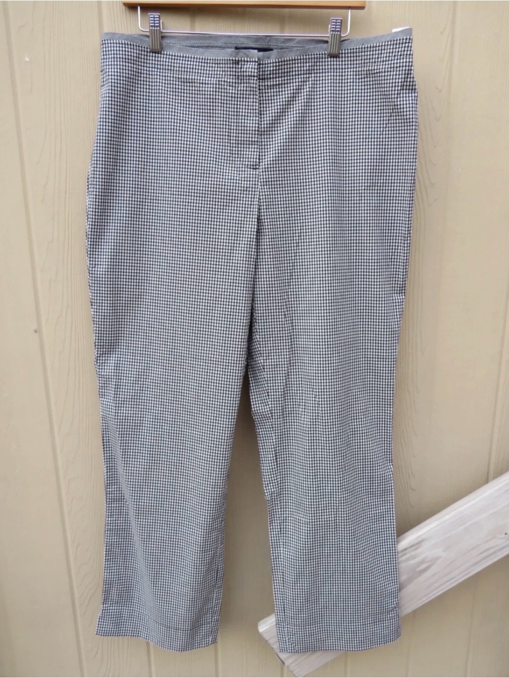 NWT Talbots Black & White Gingham Cropped Pants 14